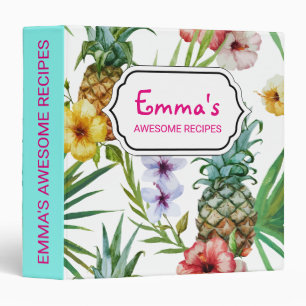 Classeur Motif tropical d'ananas d'aquarelle de thème