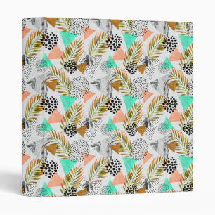 Classeur Motif tropical géométrique abstrait de feuille