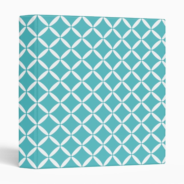 Classeur Motif Turquoise (Devant/Côté)