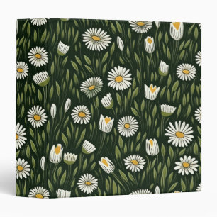 Classeur Motif vibrant de marguerite avec des accents verts