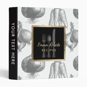 Classeur Motif vintage de légumes de recettes de chef