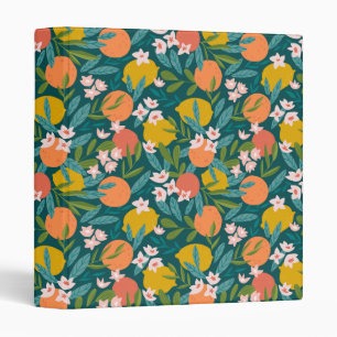 Classeur Motif vintage en fleurs d'orange et de citron
