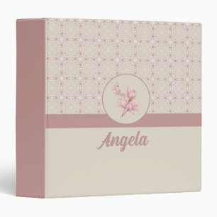 Classeur Motif vintage Magnolia Beige Ephemera