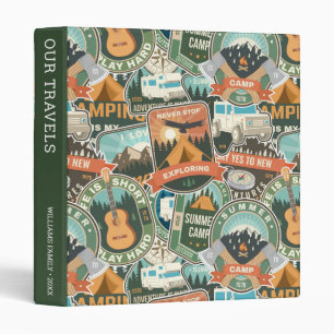 Classeur Motif Vintage voyage Explorer Nos voyages