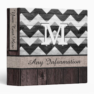 Classeur Motif Wood Chevron Monogramme #4
