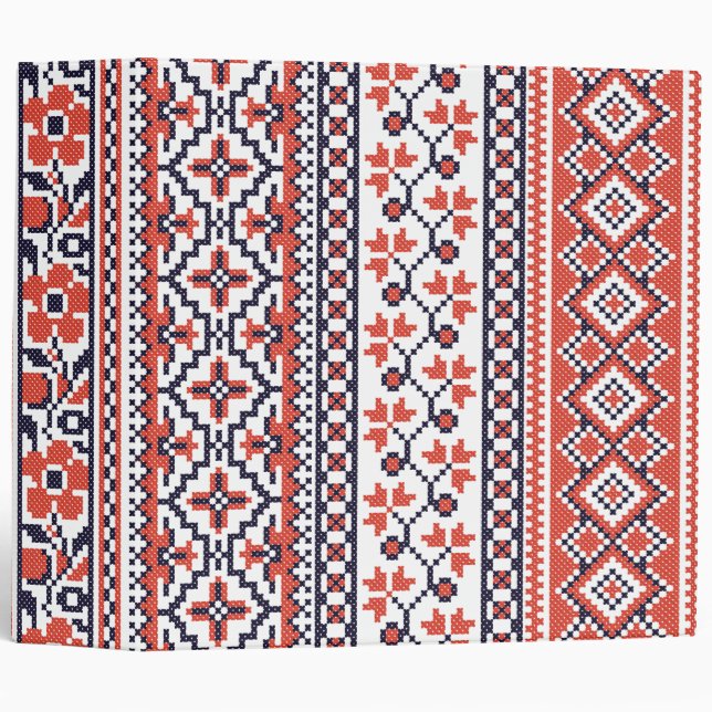Classeur Motifs de conception de point de croix (Devant/Côté)