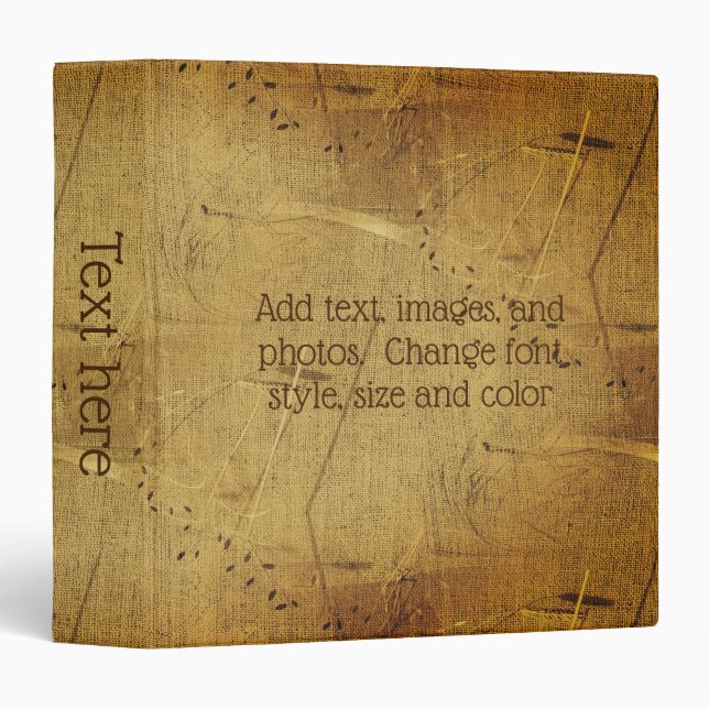 Classeur Motifs de textures abstraites personnalisés marron (Devant/Côté)