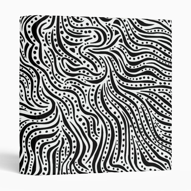 Classeur Motion sur l'eau v2 - Noir sur blanc (Devant/Côté)