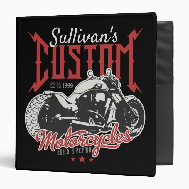 Classeur Moto personnalisé Big Bad Bike Bike Garage (Devant/Intérieur)