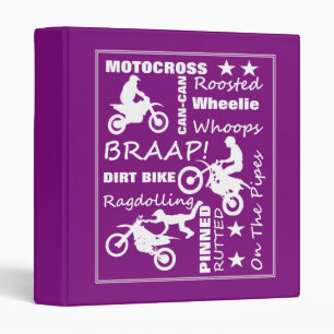 Classeur Motocross Dirt Vélo Sports Terminologie Typograph