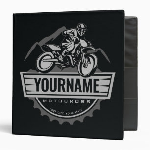 Classeur Motocross personnalisée Rider Dirt Bike Hill Raci