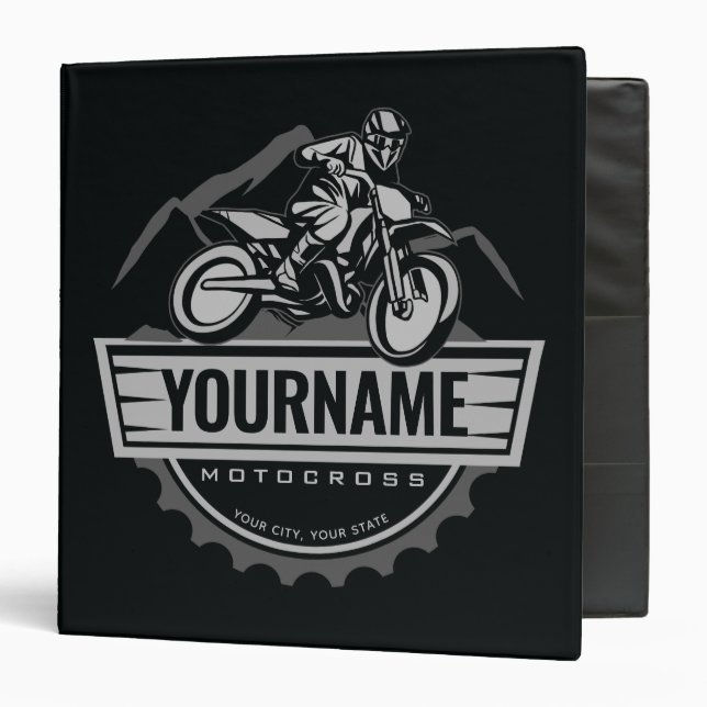 Classeur Motocross personnalisée Rider Dirt Bike Hill Racin (Devant/Intérieur)