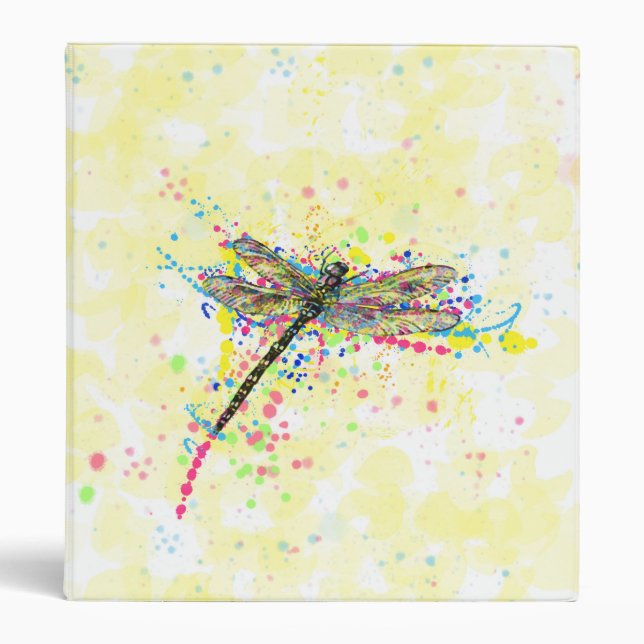 Classeur Mouche dragonfly à l'aquarelle tendance mignonne (Devant)
