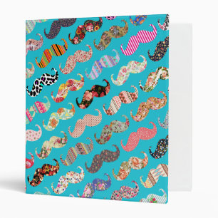 Classeur Moustaches aztèques florales de turquoise Girly