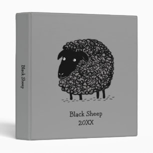Classeur Mouton noir avec texte personnalisé