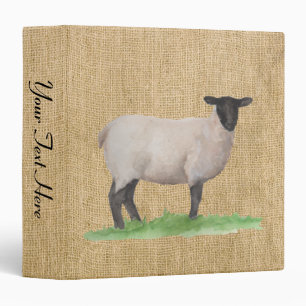 Classeur Moutons du Suffolk d'aquarelle