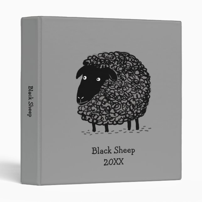 Classeur Moutons noirs avec le texte fait sur commande (Devant/Côté)