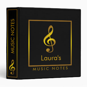Classeur Music Heart Monogram Black Gold
