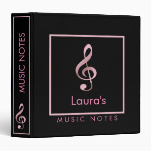 Classeur Music Heart Monogram Black Rose Gold