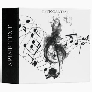 Classeur Music Note Effet fumée noir et blanc de luxe