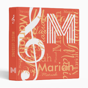 Classeur Musicien Musique Leçons Moderne Orange/Rouge Coule