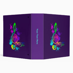 Classeur Musique Colorée Treble Clef Musiciens Moderne