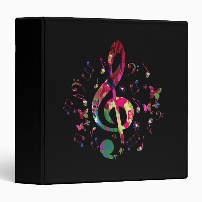 Classeur Musique colorful (Devant/Côté)