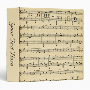 Classeur Musique de feuille antique personnalisée
