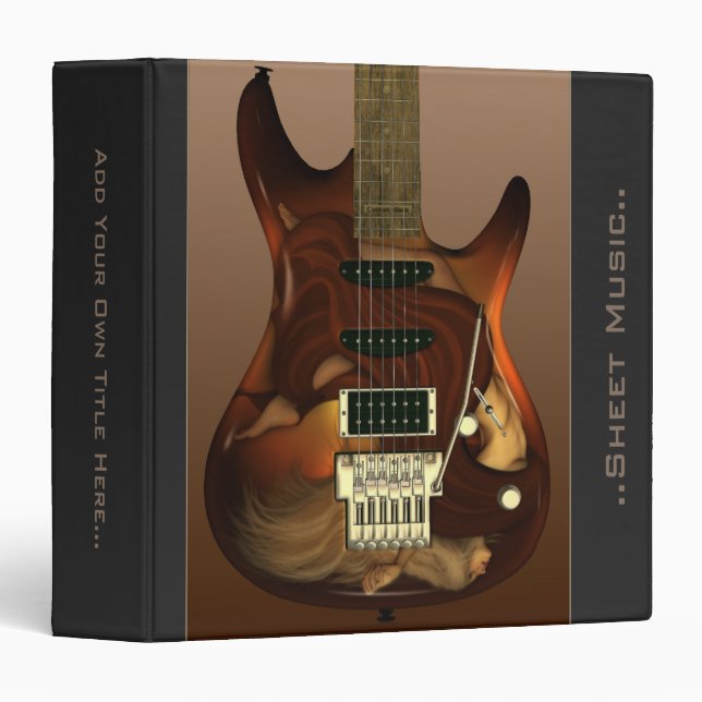 Classeur Musique de feuille faite sur commande de guitare (Devant/Côté)