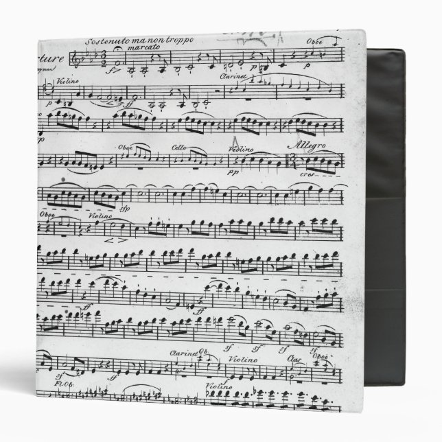 Classeur Musique de feuille pour l'ouverture à 'Egmont (Devant/Intérieur)