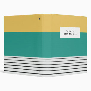 Classeur Mustard et motif turquoise