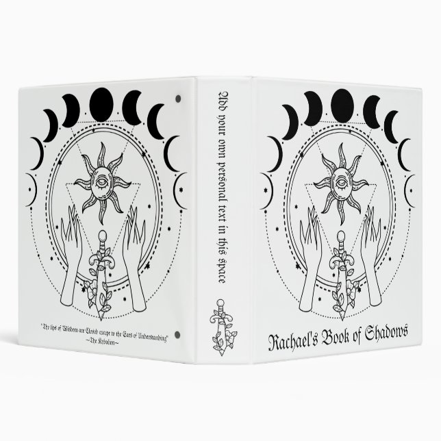 Classeur Mystique Boho Esoteric Moon Phase Livre d'Ombres (Arrière-plan)