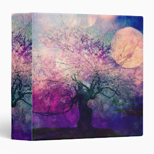 Classeur mystique de lune d'arbre et de nuit