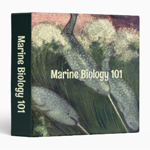 Classeur Narvals, Animaux marins vintage Baleines Océan