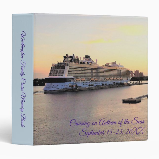 Classeur Nassau Harbour Daybreak Custom Cruise Memory Book (Devant/Côté)