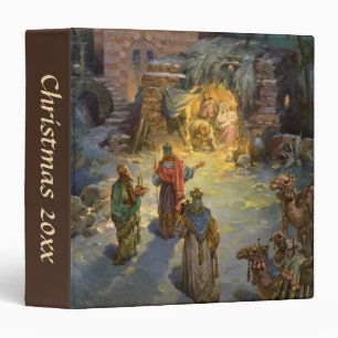 Classeur Nativité de Noël Vintage avec Magi Visite