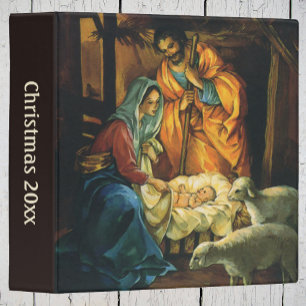 Classeur Nativité de Noël Vintage, Baby Jesus in Manger