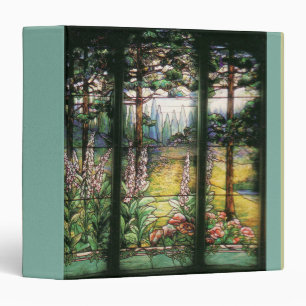 Classeur Nature de Tiffany en verre souillé de Nouveau
