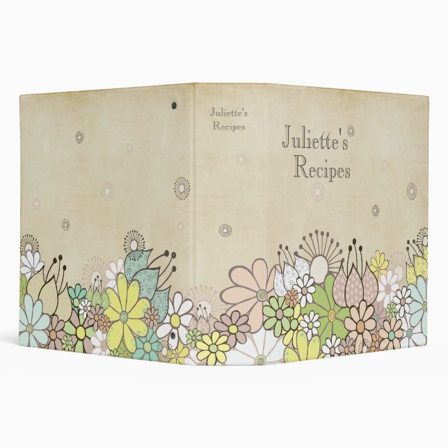 Classeur naturel de livre de recette de fleurs (Arrière-plan)