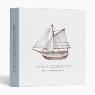 Classeur Nautical Ocean Voilier Baby Album photo