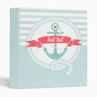 Classeur nautique rustique de coutume de rayures