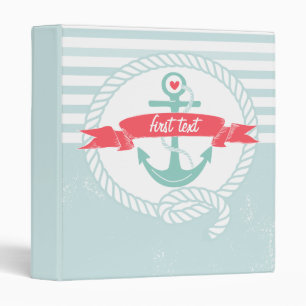 Classeur nautique rustique de coutume de rayures