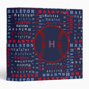 Classeur Navy Blue Monogram Nom Cadeaux Enfants garçons bas