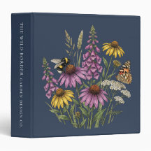 Classeur Navy Botanique Abeille & Papillon