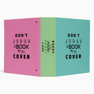 Classeur "Ne juge pas un livre par sa couverture" Trois cou