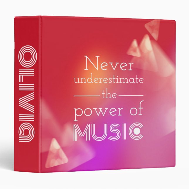 Classeur Ne sous-estimez jamais le pouvoir de la musique (Devant/Côté)