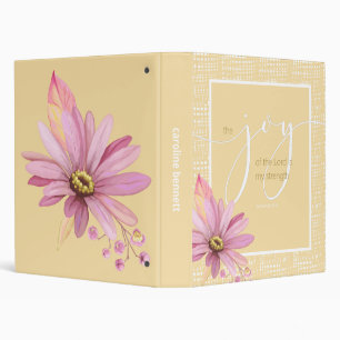 Classeur Nehemiah 8:10 Aquarelle rose Daisy