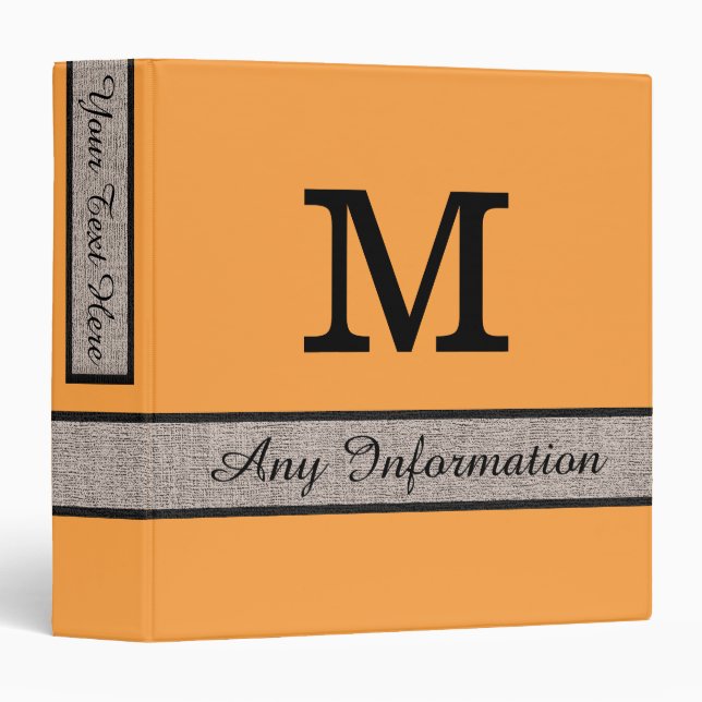 Classeur Neon Carrot couleur Burap Look Monogramme (Devant/Côté)