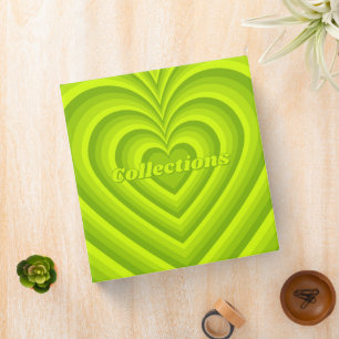 Classeur Neon Green Hypnotic Heart Love Motif