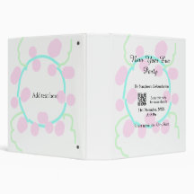 New year eve party scan QR RSVP name pink blue